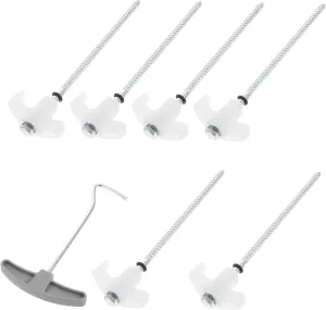 Happyyami Fluorescent Camping Tent Accessories 6 Heavy Duty Stakes Screw in Metal Pegs Canopy Stakes for Quick Setup