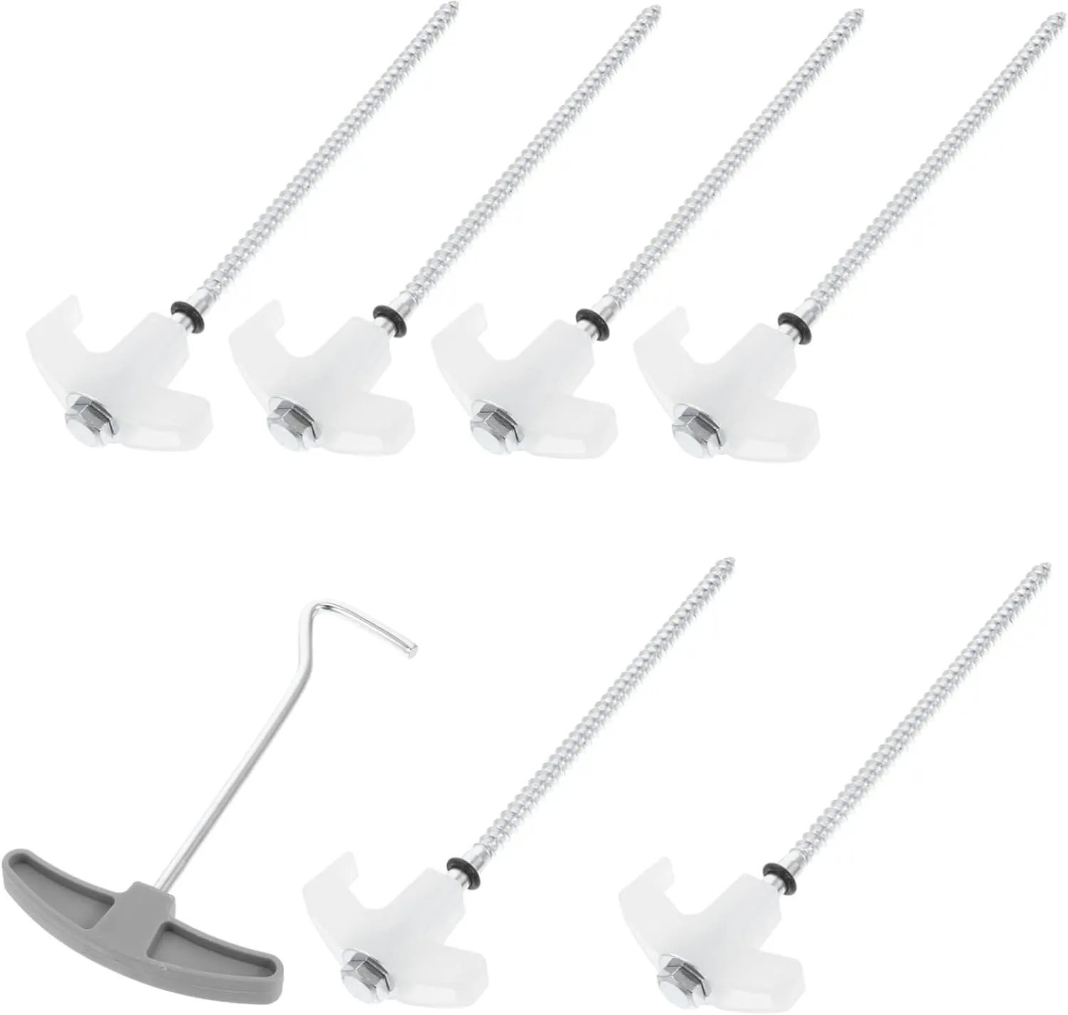 Happyyami Fluorescent Camping Tent Accessories 6 Heavy Duty Stakes Screw in Metal Pegs Canopy Stakes for Quick Setup