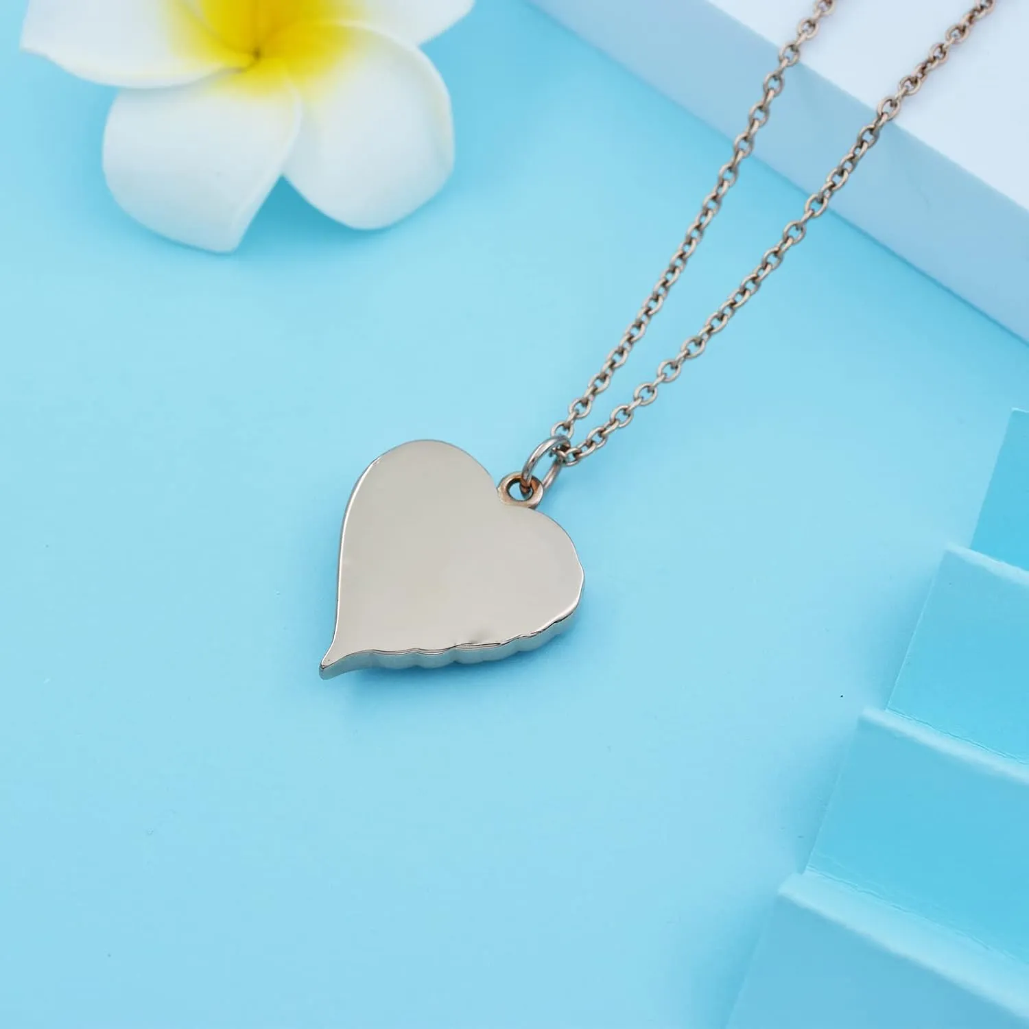 Heart Cremation Urn Necklace Human Ashes Jewelry for Women Men Engraved Your Wings were Ready but My Heart was Not Angel Wings Memorial Pendant Necklace Gift for Family Members