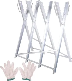 Heavy Duty 220 lbs Sawhorse Work Table, Portable Folding Sawhorse, Adjustable Steel Sawbuck for Firewood, Lightweight Log Wood Cutting Saw Horses Stand