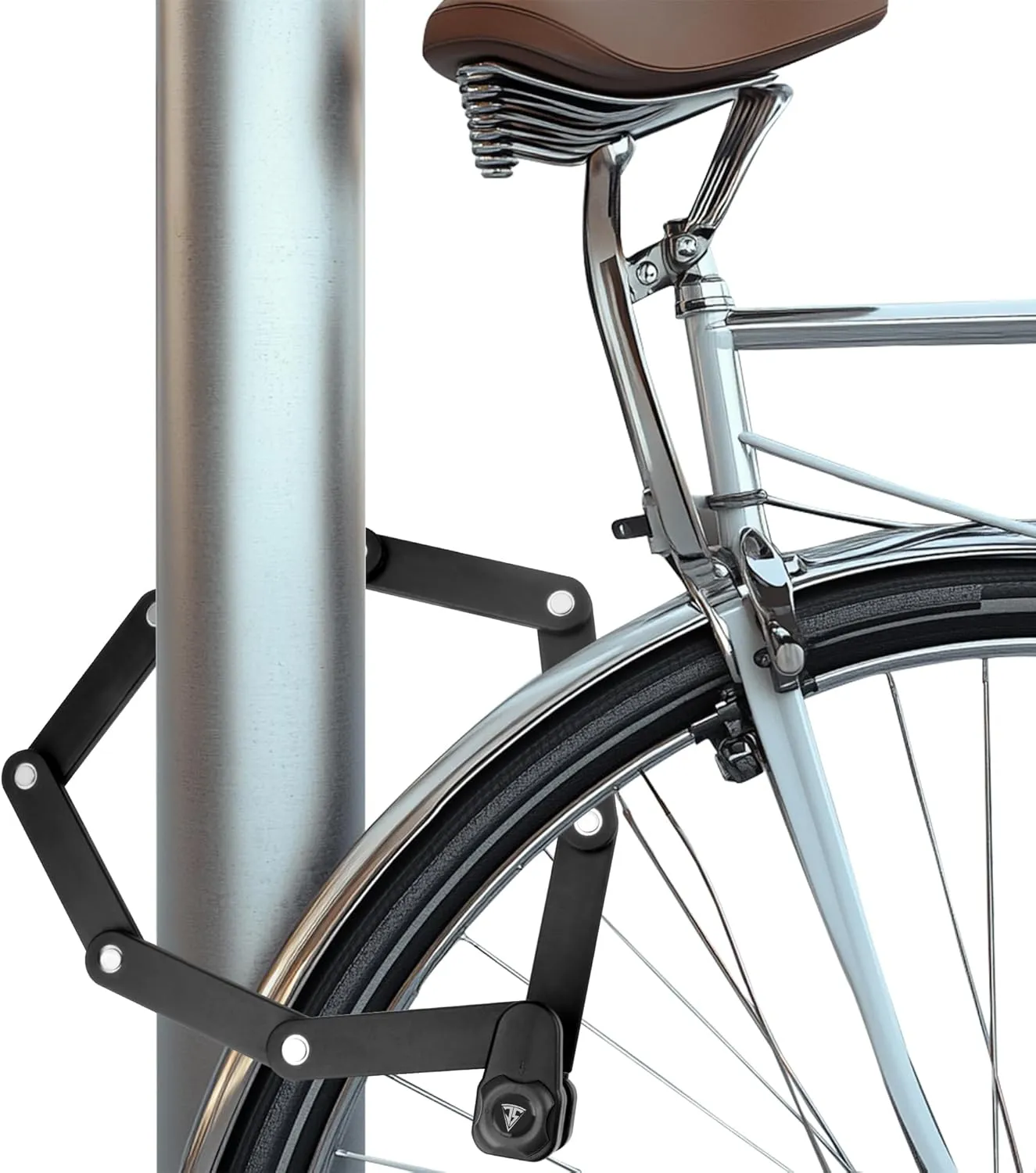 Heavy Duty Anti-Theft Folding Bike Lock, Combination Fold Chain Lock for Bicycle Scooter Motorcycle, 0.8 Inches Wide 0.3 Inches Thick Alloy Steel, Anti-Pinch, Anti-Crush, Anti-Saw, 110 cm