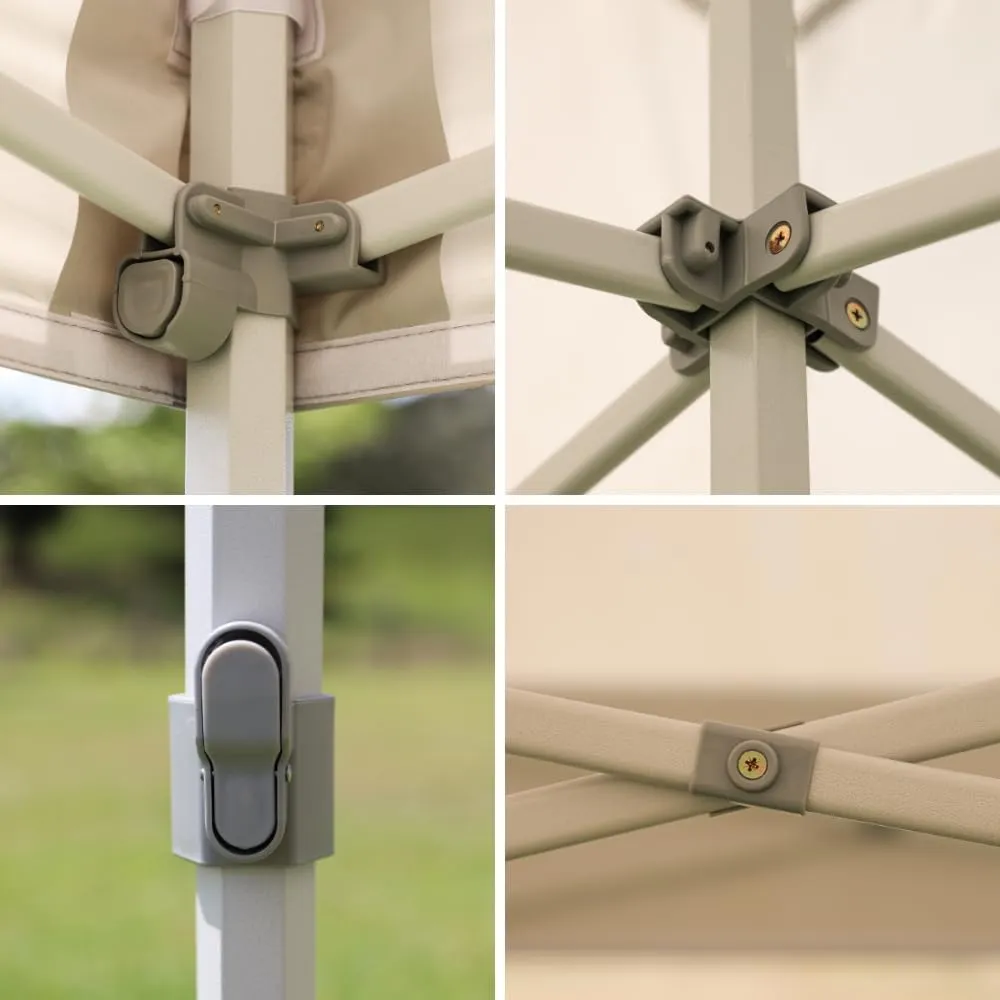 Heavy Duty, Commercial Grade Pop Up Canopy Tent. Instant Canopy with Hex Legs & Extended Warranty. Package Includes Wheeled Bag, Pins & Ropes. (Gray, 10ft x 10ft)