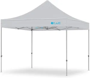 Heavy Duty, Commercial Grade Pop Up Canopy Tent. Instant Canopy with Hex Legs & Extended Warranty. Package Includes Wheeled Bag, Pins & Ropes. (Gray, 10ft x 10ft)