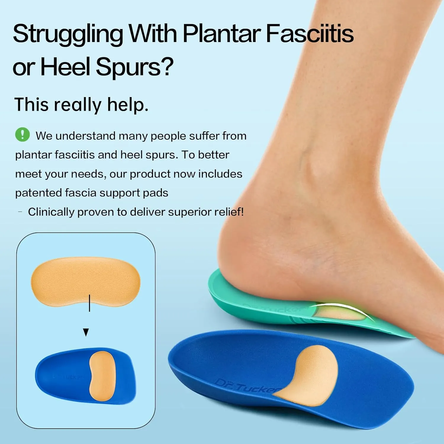 Heel Cups for Heel Pain Relief, Foot Orthotic Inserts for Foot Pressure Relief, Plantar Fasciitis Relief and Heel Spur Relief
