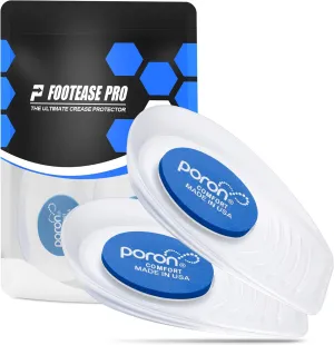 Heel Cups for Heel Pain Relief – Plantar Fasciitis Inserts, Heel Lifts for Achilles Tendonitis & Comfort Cushion Insoles with Upgraded Poron Shock Absorption (Women/Men)-2 Pairs