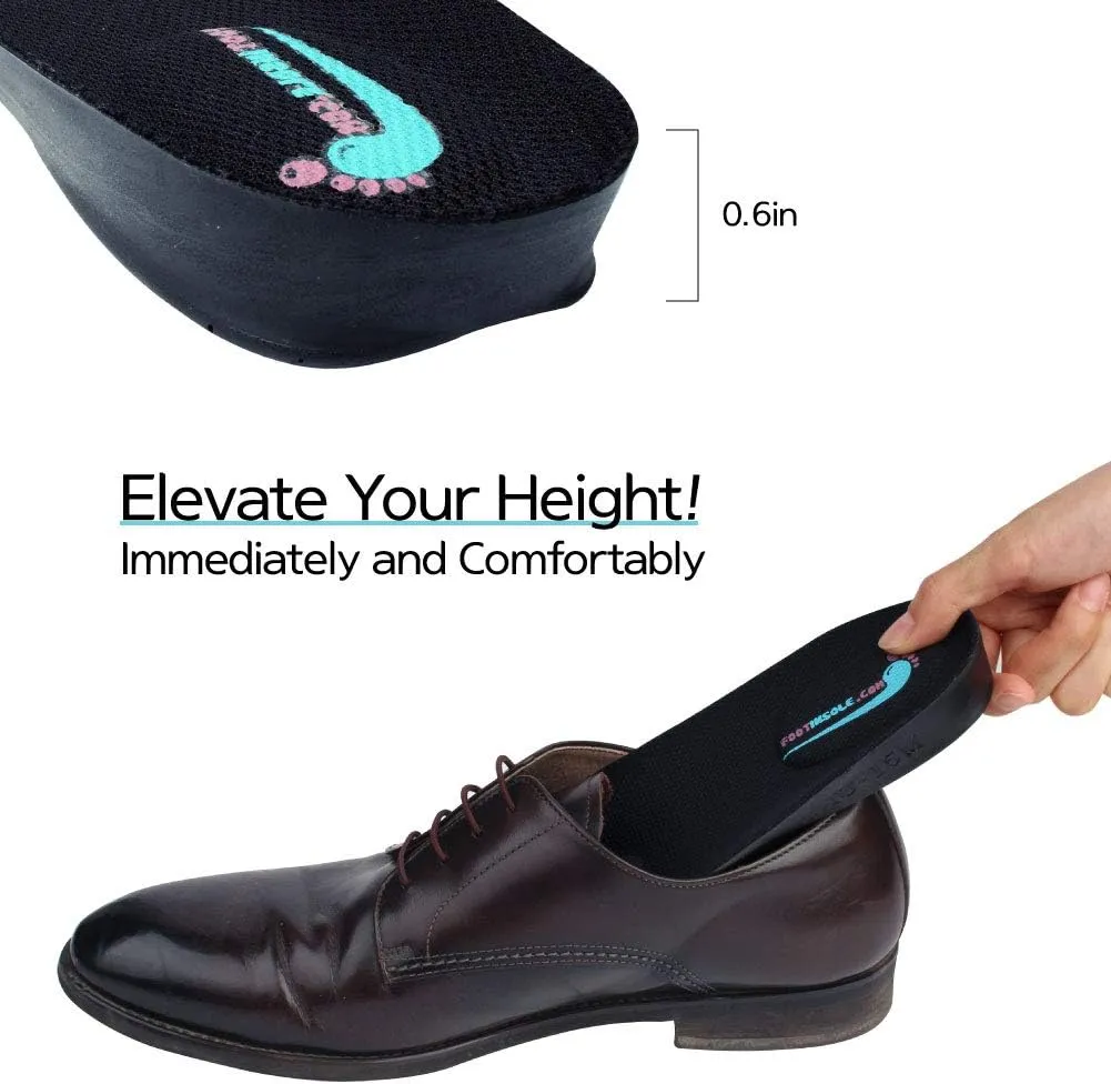 Height Increase Insole, Shoe Lift for Men Elevated Cushioned Inserts and Arch Support Comfort Insoles to Make You Taller (0.6" UP (US Men's 7-11))