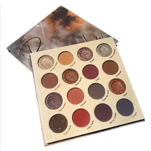 Highly Pigmented Eyeshadow Palette , 16 Colors Matte Shimmer Glitter Metallic Eyeshadow Palette Blendable Waterproof Long Lasting Natural Colors Make Up Eye Shadows Cosmetics Gift Kit-Great for Travel