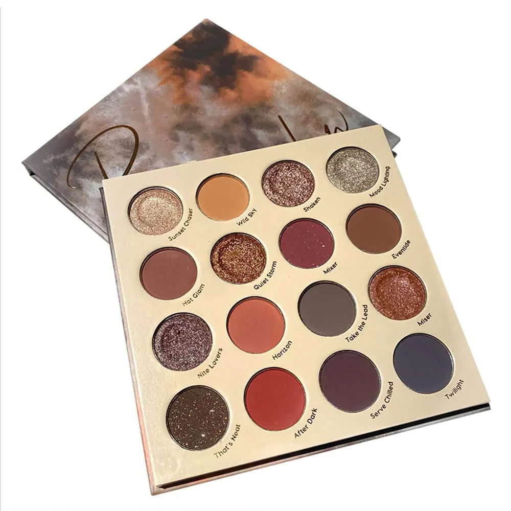 Highly Pigmented Eyeshadow Palette , 16 Colors Matte Shimmer Glitter Metallic Eyeshadow Palette Blendable Waterproof Long Lasting Natural Colors Make Up Eye Shadows Cosmetics Gift Kit-Great for Travel