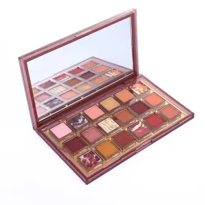 Highly Pigmented Eyeshadow Palette , 18 Colors Matte Shimmer Glitter Metallic Eyeshadow Palette Waterproof Long Lasting Blendable Natural Colors Make Up Eye Shadows Cosmetics Gift Kit-Great for Travel