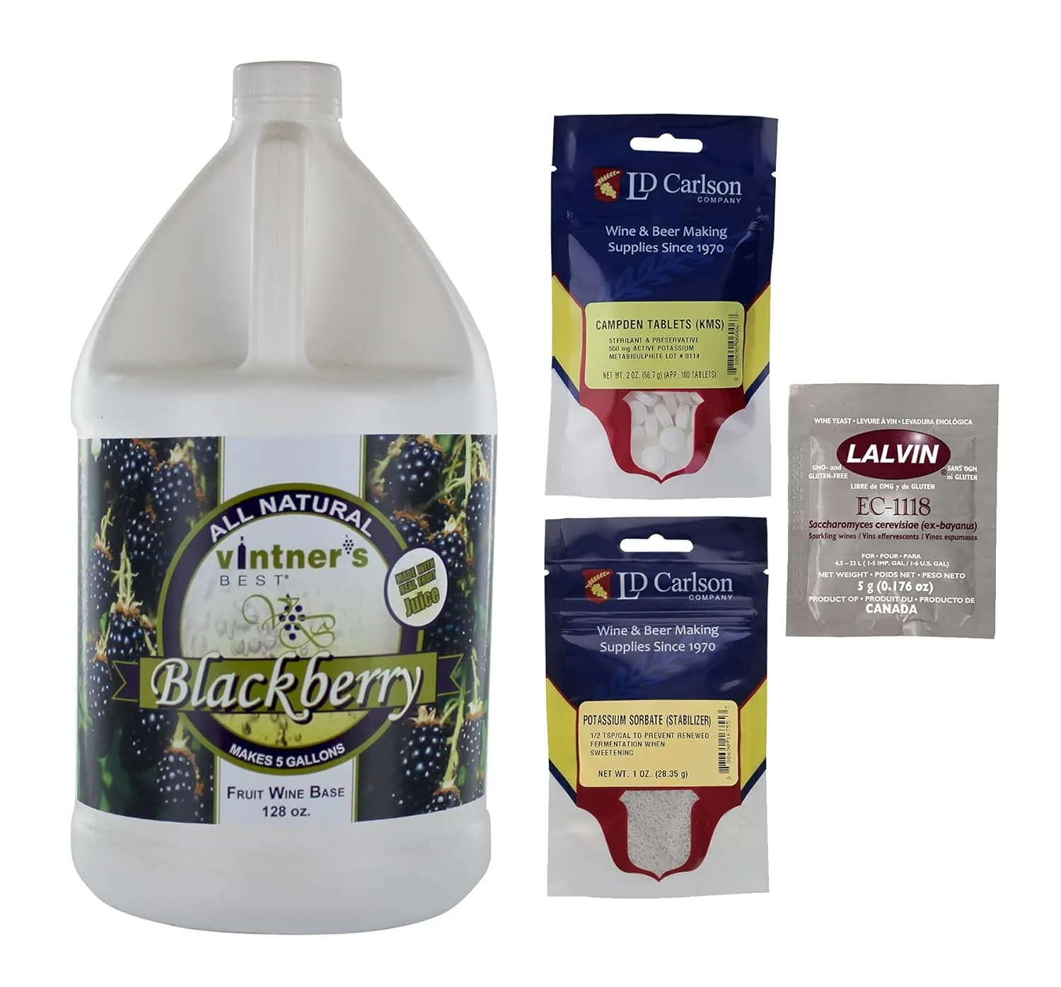 Home Brew Ohio Complete Fruit Wine Base Kit-Blackberry 128 oz. Jug