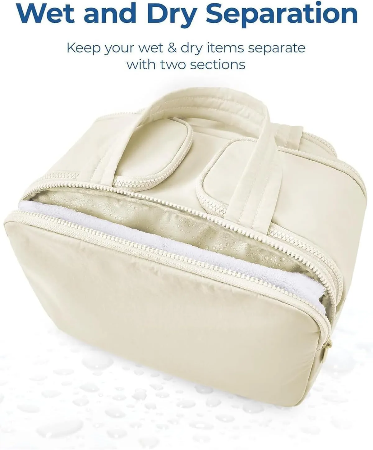 Humidity Travel Cosmetic Bag, Humidity Large Capacity Wide-Open Travel Cosmetic Bags, Humi-dity Toiletry Bag, 0.6lb Ultra Lightweight Toiletry Organizer with Handle for Traveling (Black)
