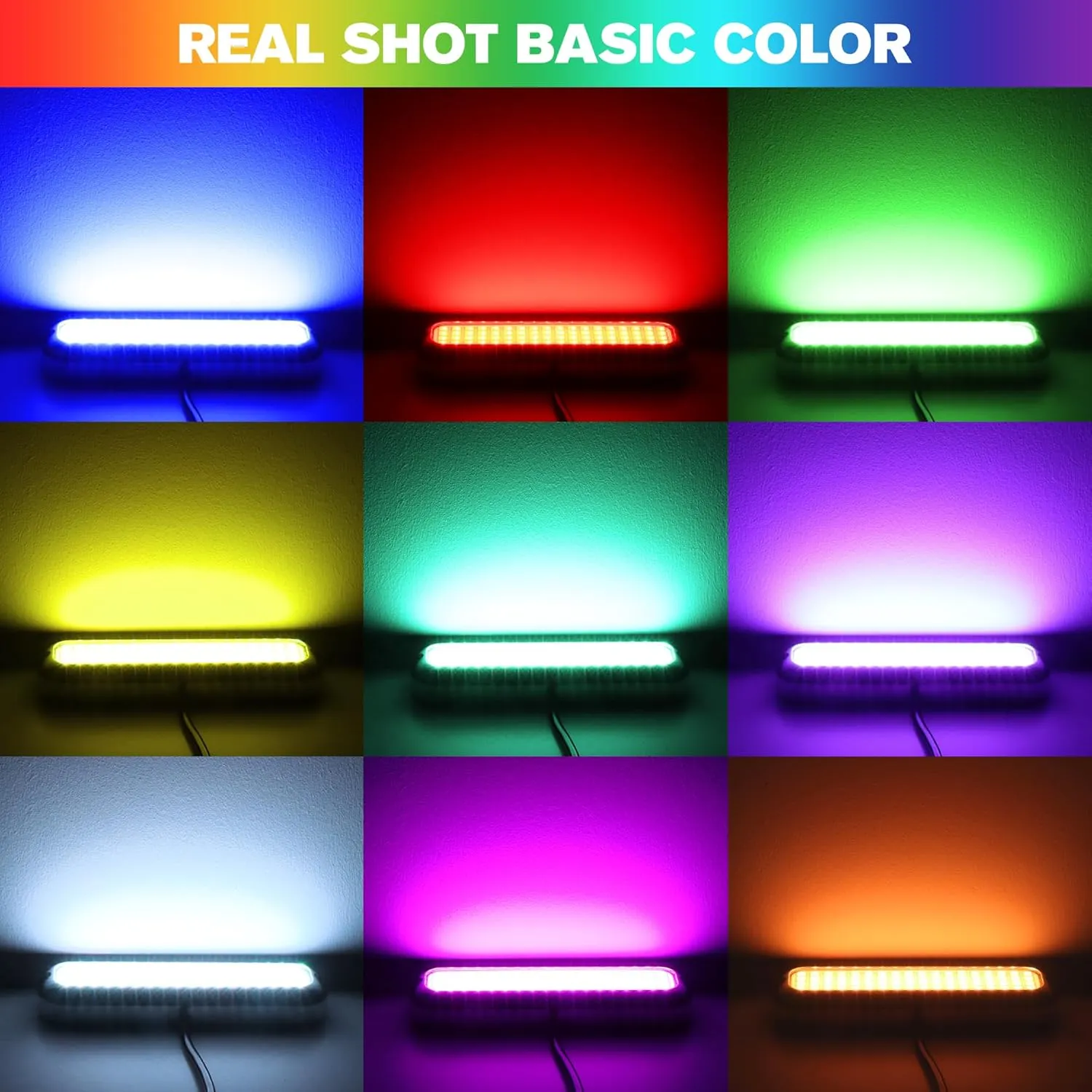 HUSUKU GT10 6000LM Boat Underwater Lights RGB Marine Color Light Kit, 7" 72LED 12V 60W IP68 Waterproof 2205 Stainless Wireless Grouping & Control Auto Sync for Yacht Boat Dock Transom Pontoon Light
