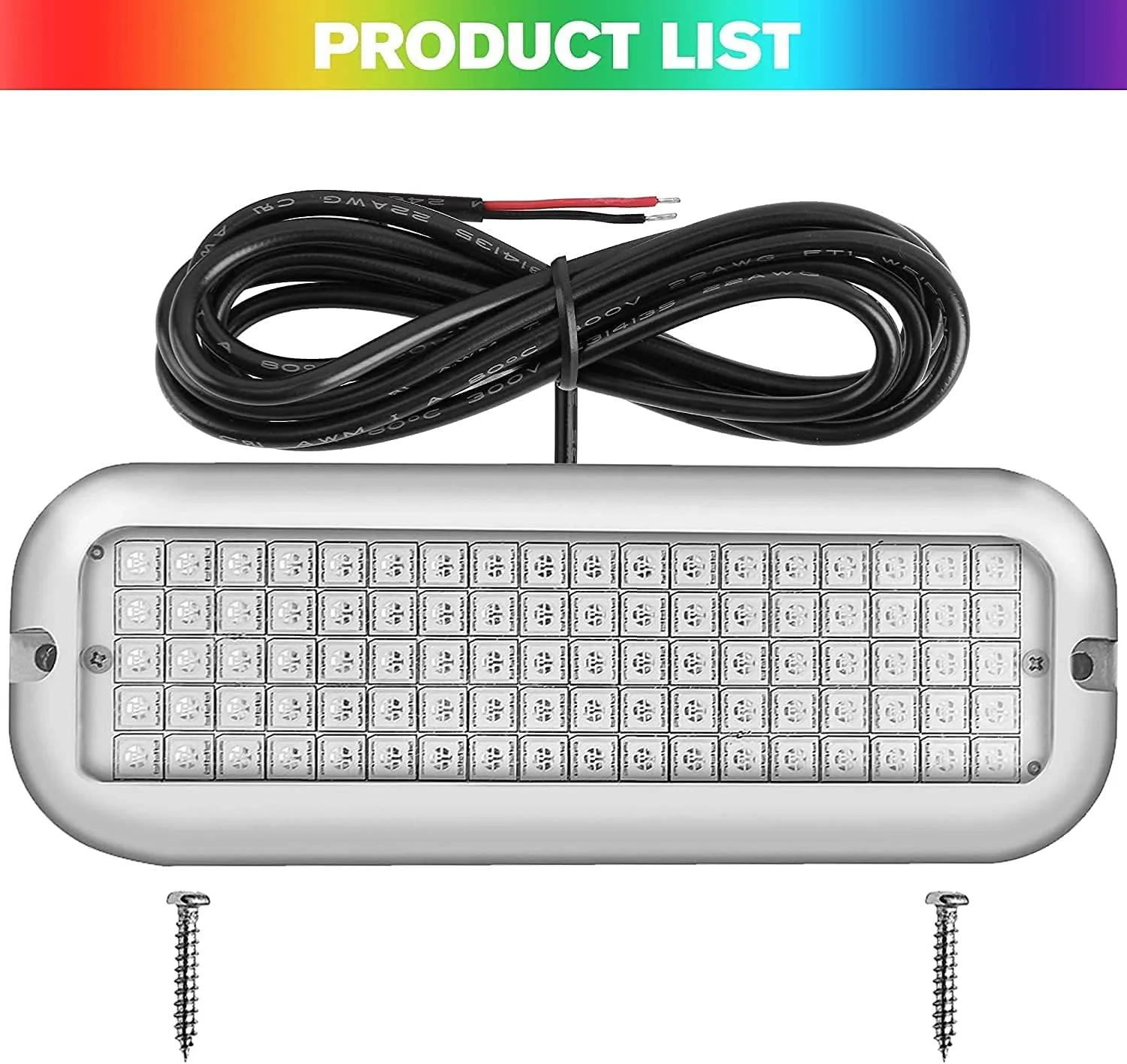 HUSUKU P1 (2.0) 6.6inch 3600LM Marine LED Lights for Boat Underwater, 10-36V 90LED IP68, 316 Stainless Steel, Surface Mount for Yacht Bass Boat Fishing Dock Pontoon Sailboat (Green)