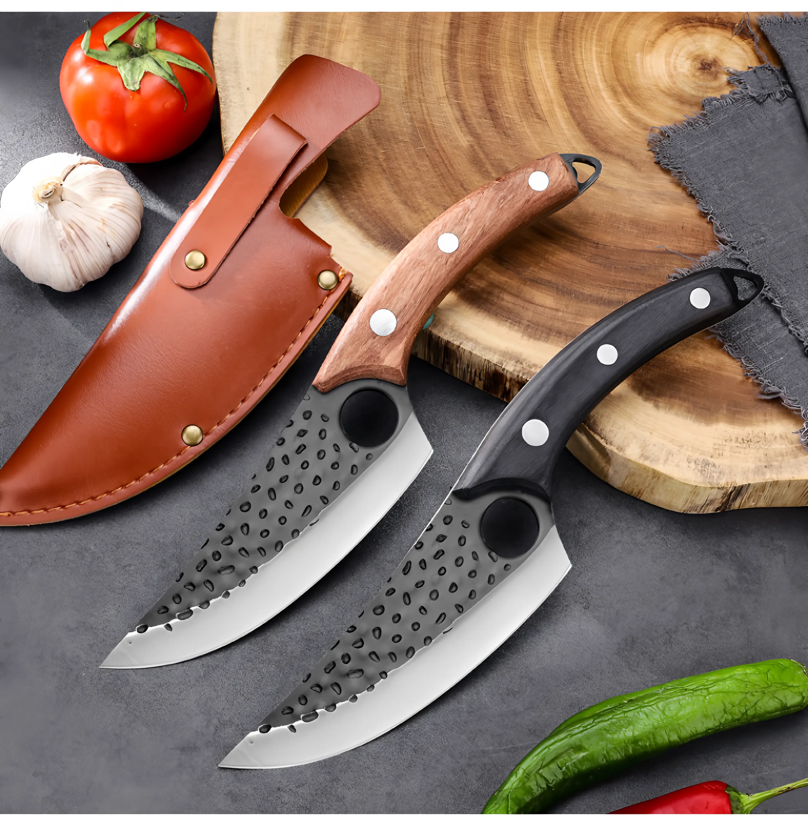 Huusk Jараnеѕе Handmade Kitchen Knife with Leather Case