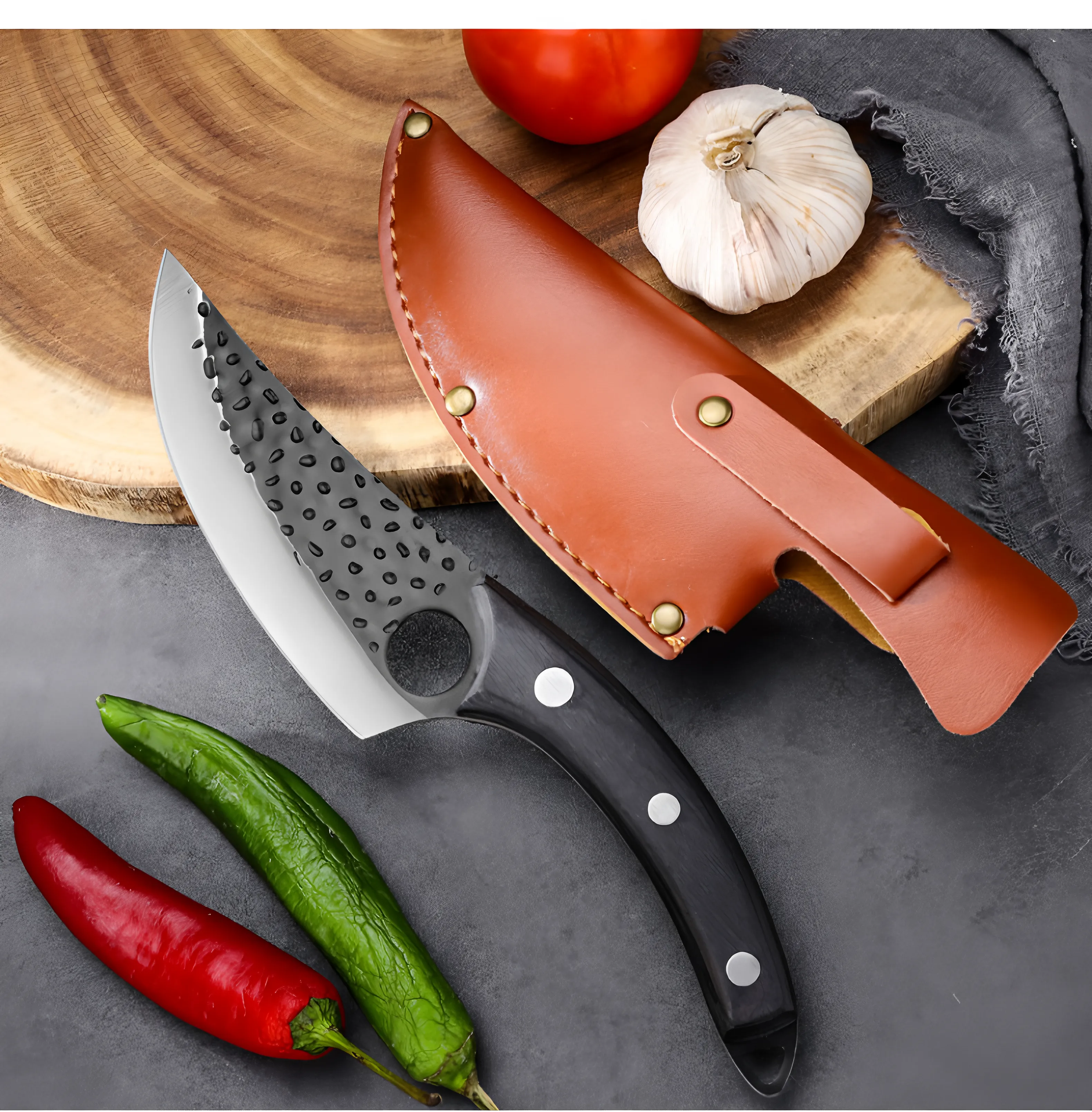 Huusk Jараnеѕе Handmade Kitchen Knife with Leather Case