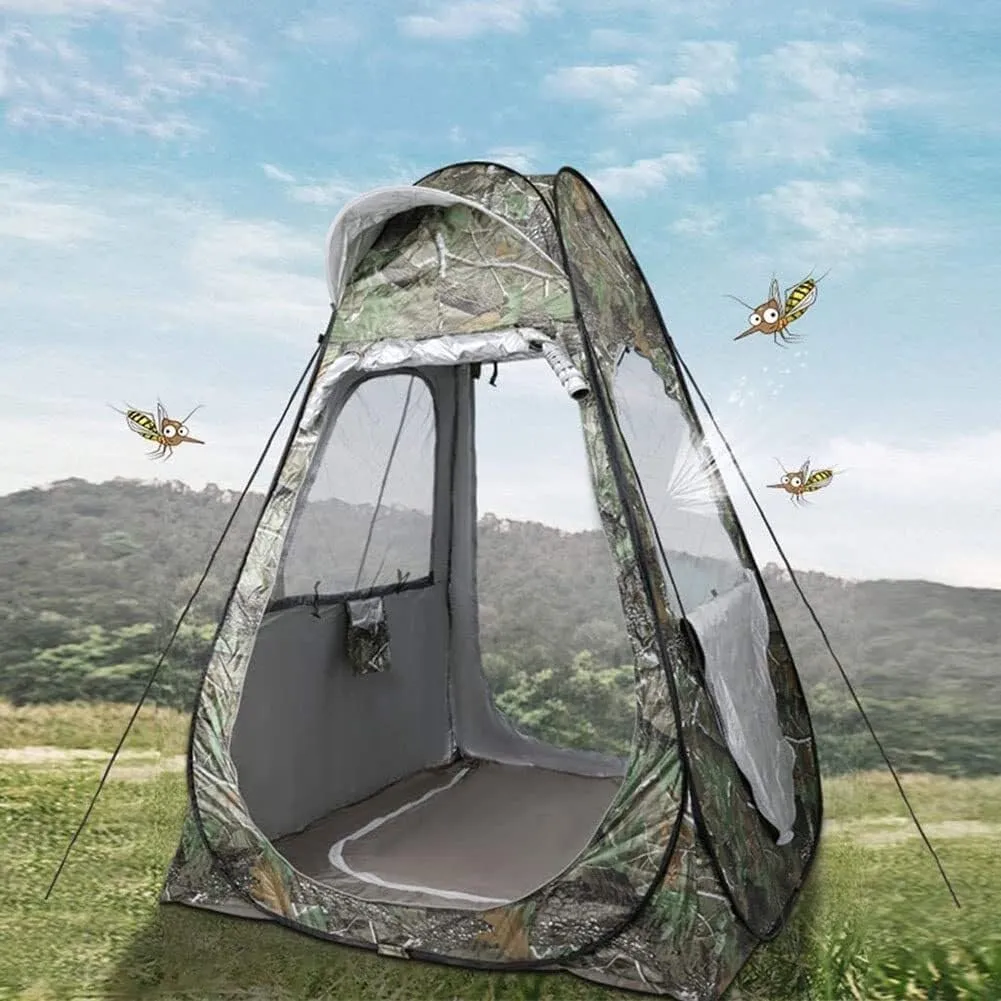 Ice Fishing Shelter Tent 2 People Ice Fishing Tent Sunshade Winter Ice Fishing Tents Large Space for Changing Outdoor Fishing Bathing Storage Room(Green)