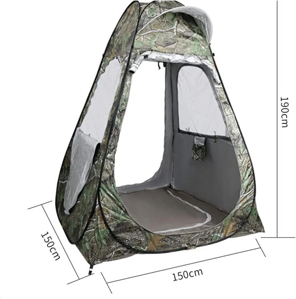Ice Fishing Shelter Tent 2 People Ice Fishing Tent Sunshade Winter Ice Fishing Tents Large Space for Changing Outdoor Fishing Bathing Storage Room(Green)