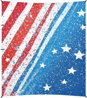 Independence Red and Blue Stars Foldable Beach Canopy UPF50  Waterproof Large Sun Shelter with Carrying Bag for Camping, Picnics, Backyard & Fishing