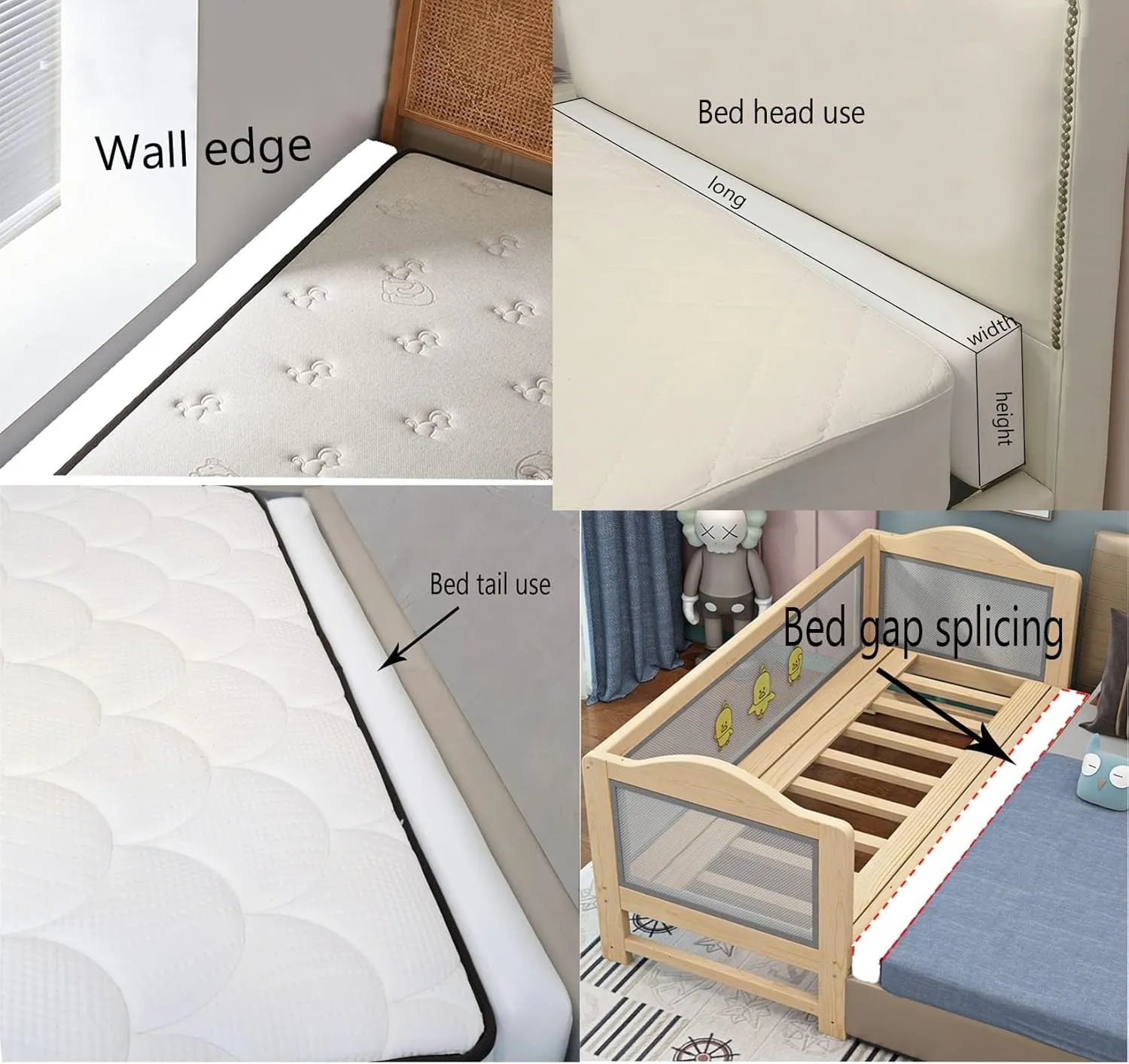 Inflatable Bed Wedge,Air Mattress Wedge,Bed Gap Filler,Gap Filler to Close The Gap (0-4'') Between Headboard and Mattress(8"x4"x76", King)