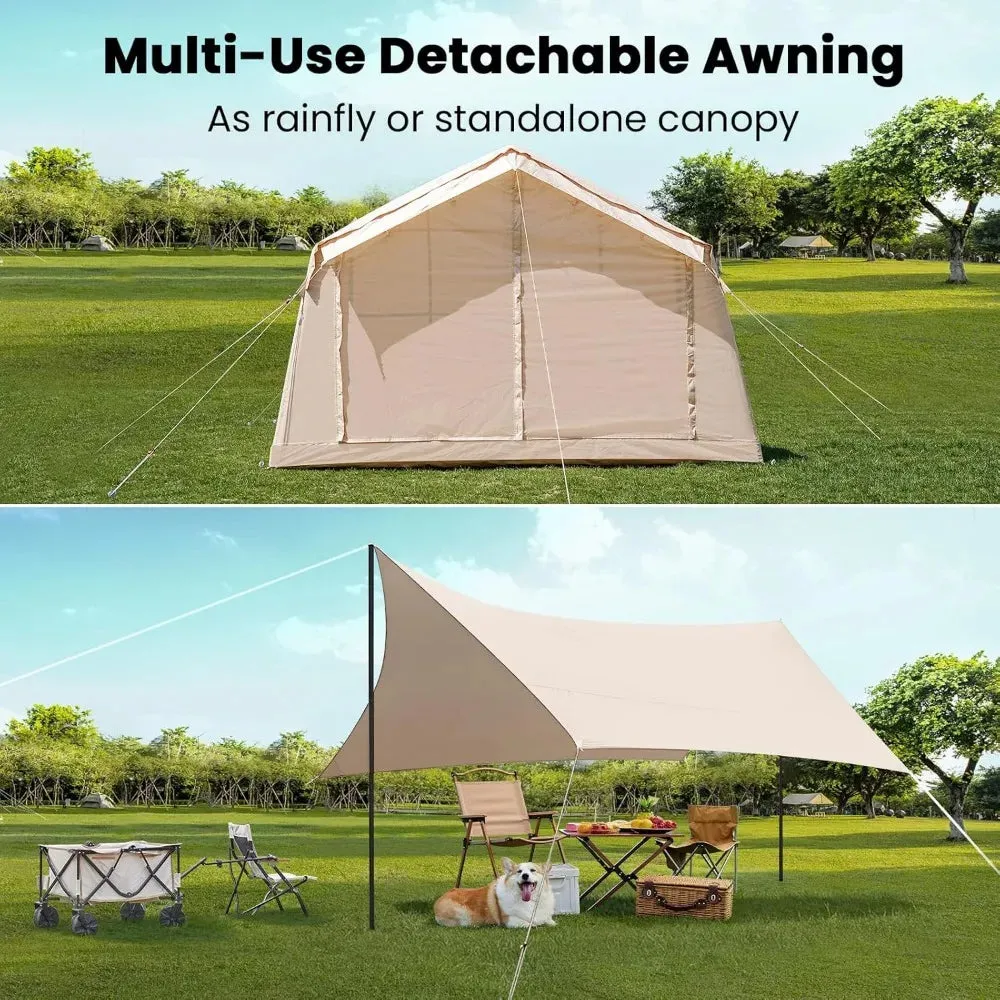 Inflatable Camping Tent with Stove Jack and Hand Pump