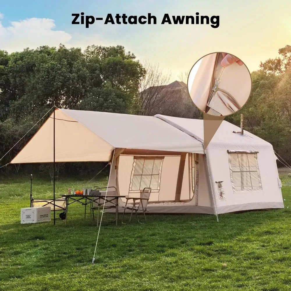 Inflatable Camping Tent with Stove Jack and Hand Pump