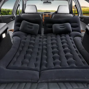 Inflatable Car Air Mattress SUV Mattress Thickened Travel Camping Bed with 2 Pillows & Electric Pump Dedicated Mobile Inflatable Bed for Car SUV MPV Rear Seat Car Sleeping Bed for Outdoor and Travel
