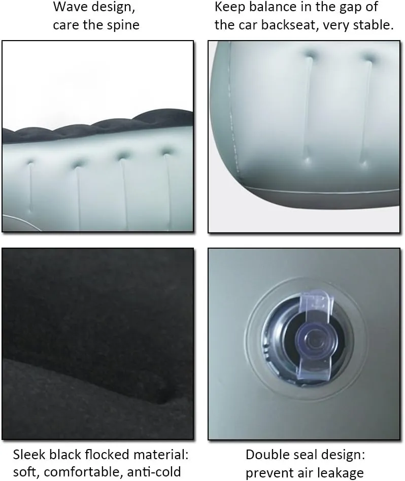 Inflatable Car Air Travel Bed Mattress for Back Seat Gap Pad, 130×28×42 cm Auto Accessories Inflation Bed Without AIR Pump