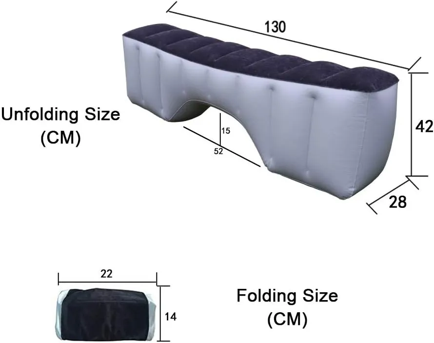 Inflatable Car Air Travel Bed Mattress for Back Seat Gap Pad, 130×28×42 cm Auto Accessories Inflation Bed Without AIR Pump