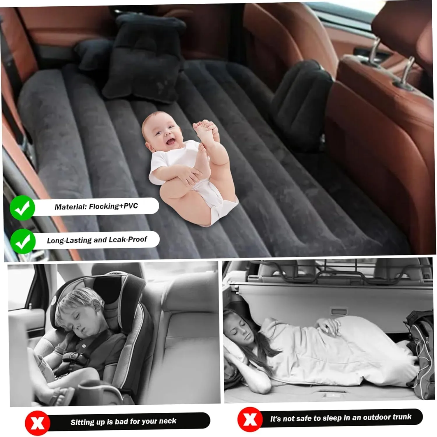 Inflatable Car Mattress for Land Rover Evoque 4door 2011-2015, Thickened Portable Collapsible Travel Mattress Sports Outdoors All Weather Use,B