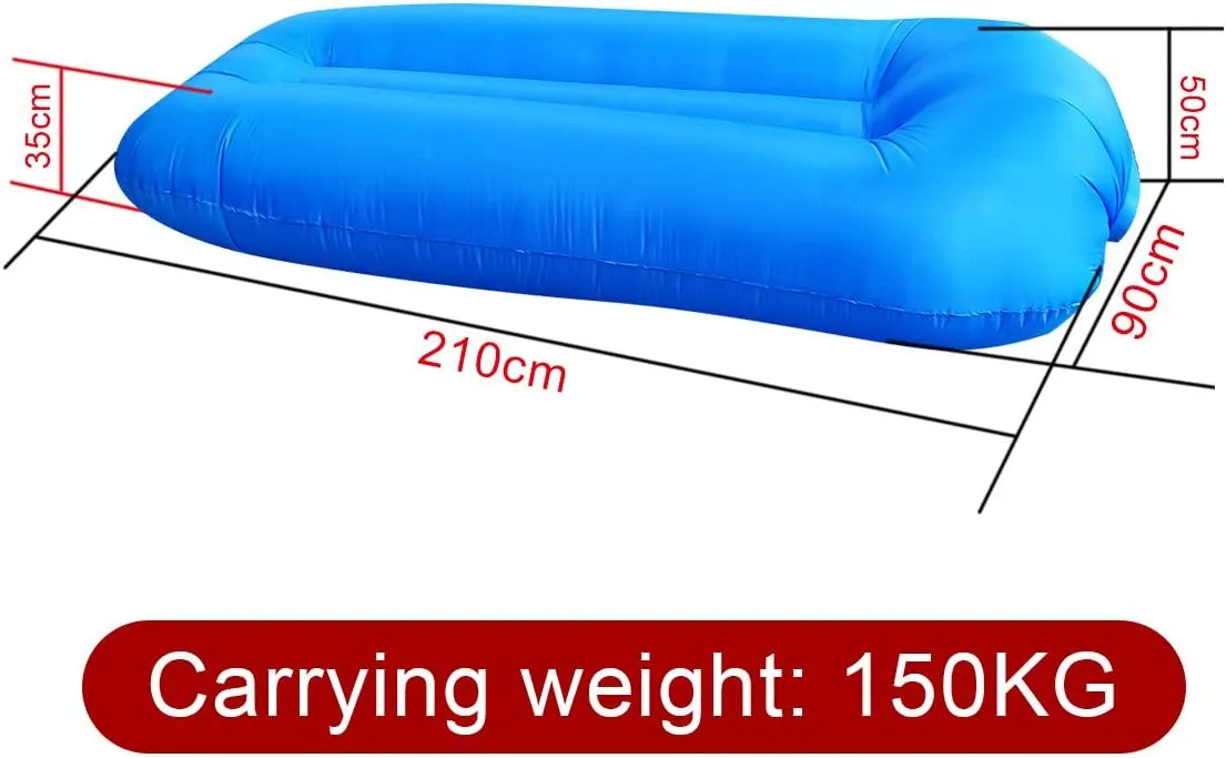 Inflatable Couch Blow Up Air Sofa Outdoor Picnic Folding Beach Chair Camping Gear Accessories Kids Air Mattress Beds for Adults Includes Travel Bag