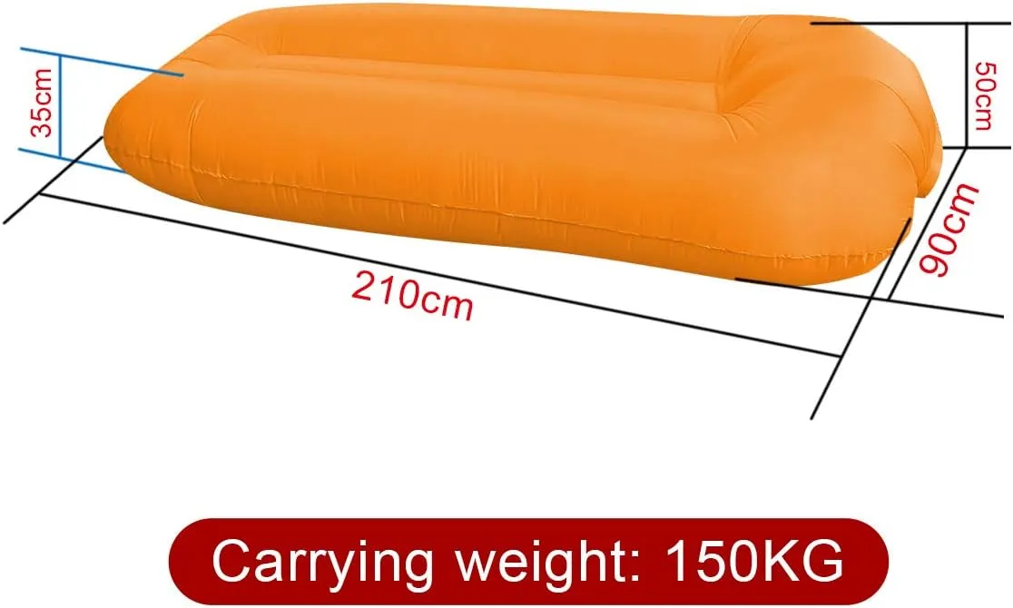 Inflatable Couch Blow Up Air Sofa Outdoor Picnic Folding Beach Chair Camping Gear Accessories Kids Air Mattress Beds for Adults Includes Travel Bag