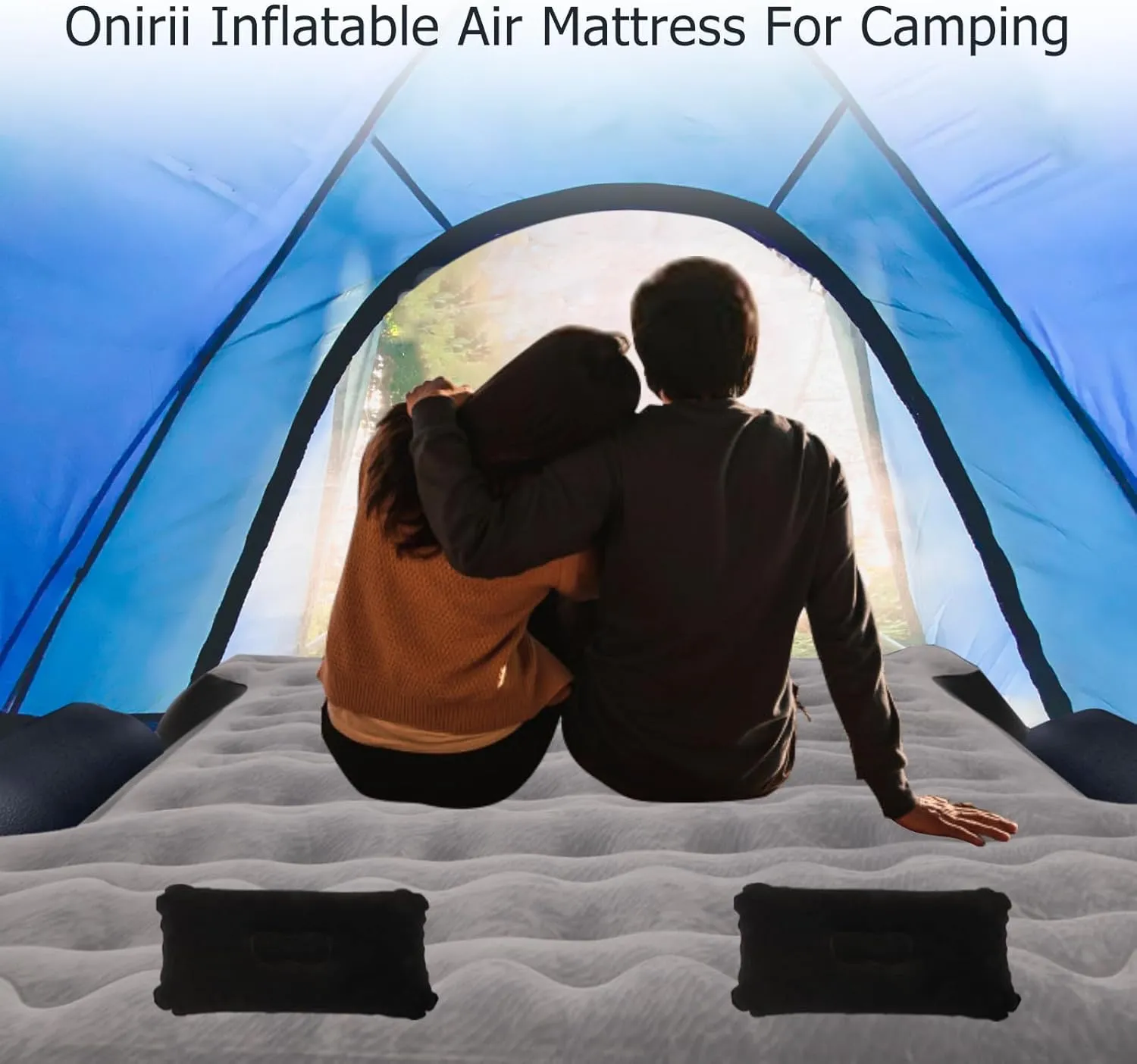Inflatable Pickup Truck Beds Air Mattress for 5.5-5.8Ft with Air Pump,Thickened Flocking Full Size Short Camping Inflatable Blow Up Mattress with 2 Pillows,Outdoor Camping Car Travel