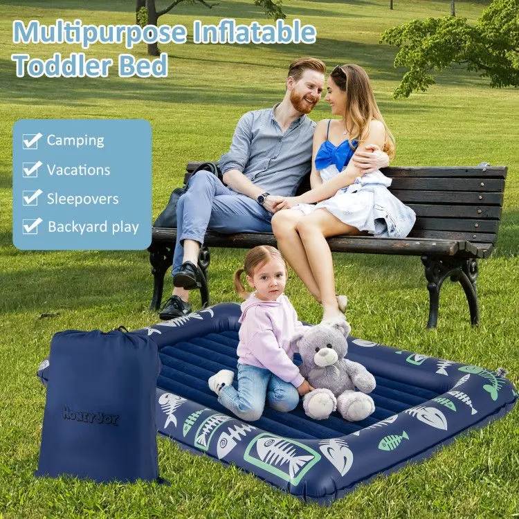 Inflatable Toddler Travel Bed with Electric Pump and Raised Bed Rails