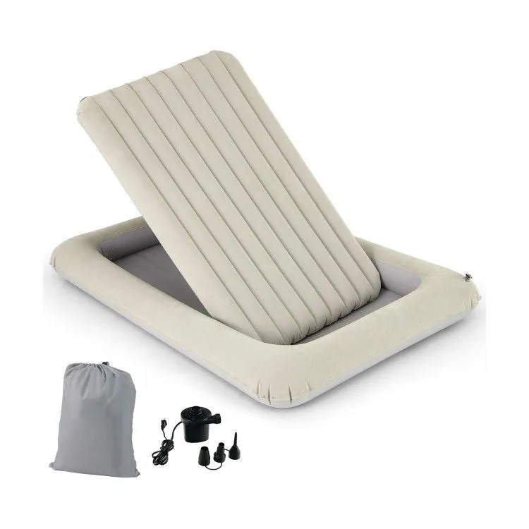 Inflatable Toddler Travel Bed with Electric Pump and Raised Bed Rails