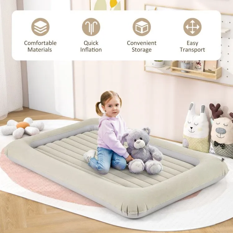Inflatable Toddler Travel Bed with Electric Pump and Raised Bed Rails