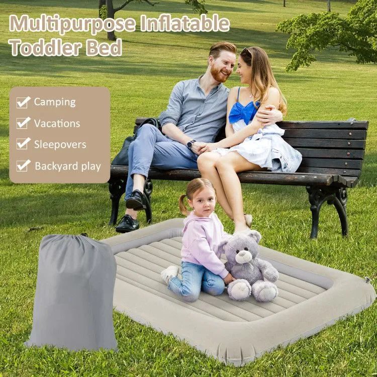 Inflatable Toddler Travel Bed with Electric Pump and Raised Bed Rails