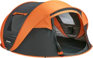 Instant Setup Family Camping Tent for 5-8 People, Spacious Room, Durable Fiberglass Poles, Black and Orange