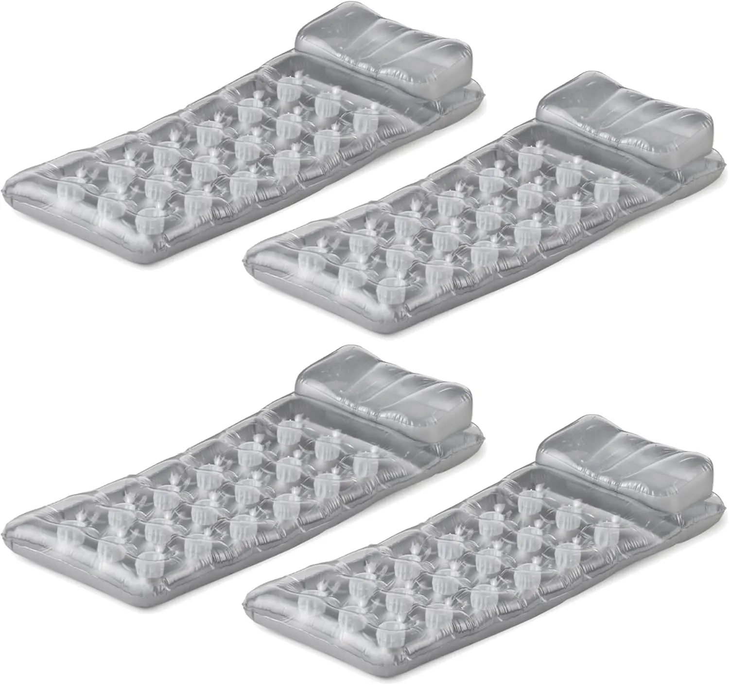 Intex 18-Pocket Mattress Suntanner Pool Lounger w/Headrest (4 Pack) | 58894EP