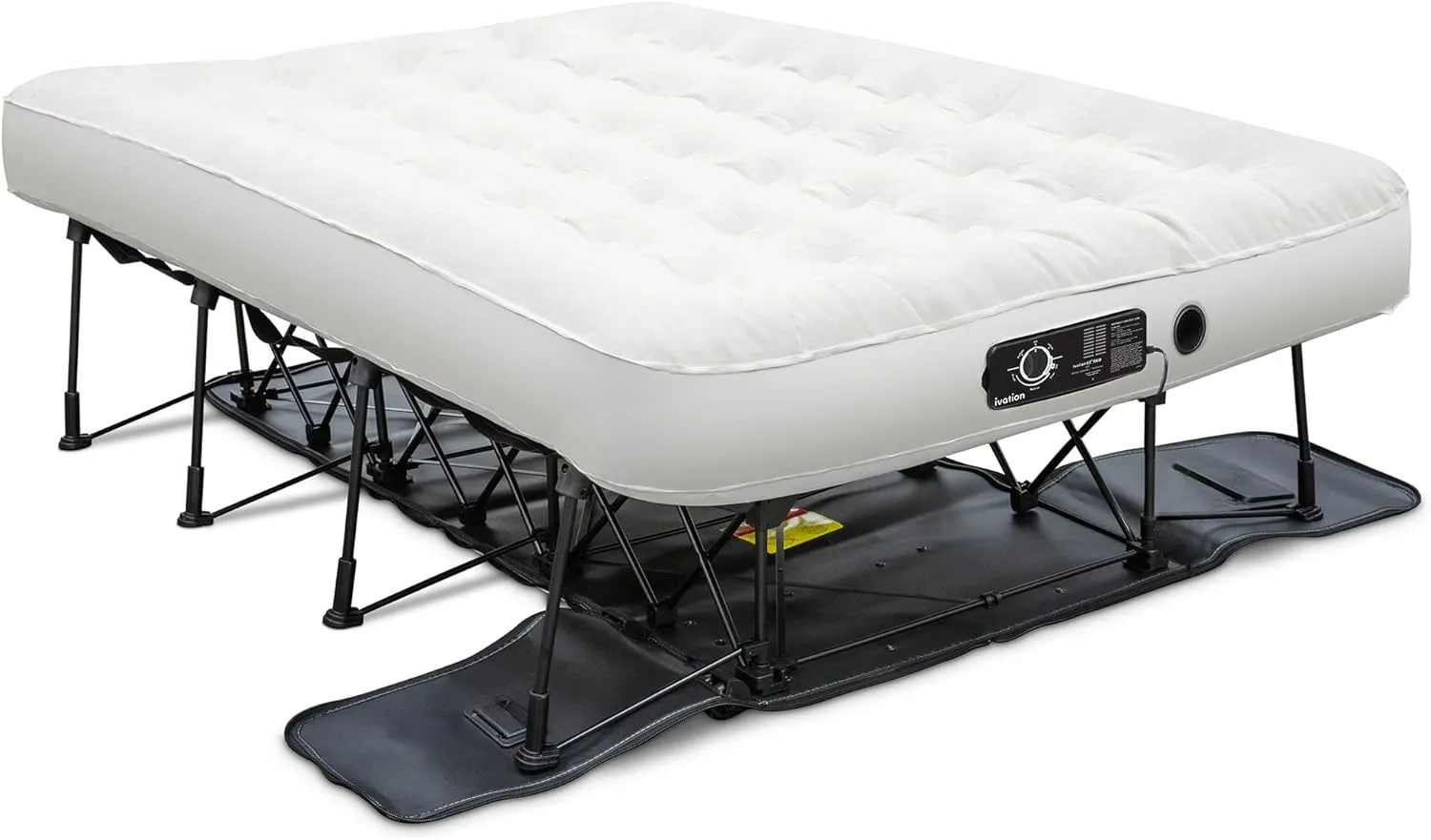 Ivation EZ-Bed (Full Size) Air Mattress with Deflate Defender™ Technology Dual Auto Comfort Pump & Dual Layer Laminate Material - AirBed Frame & Rolling Case for Guest, Travel, Vacation