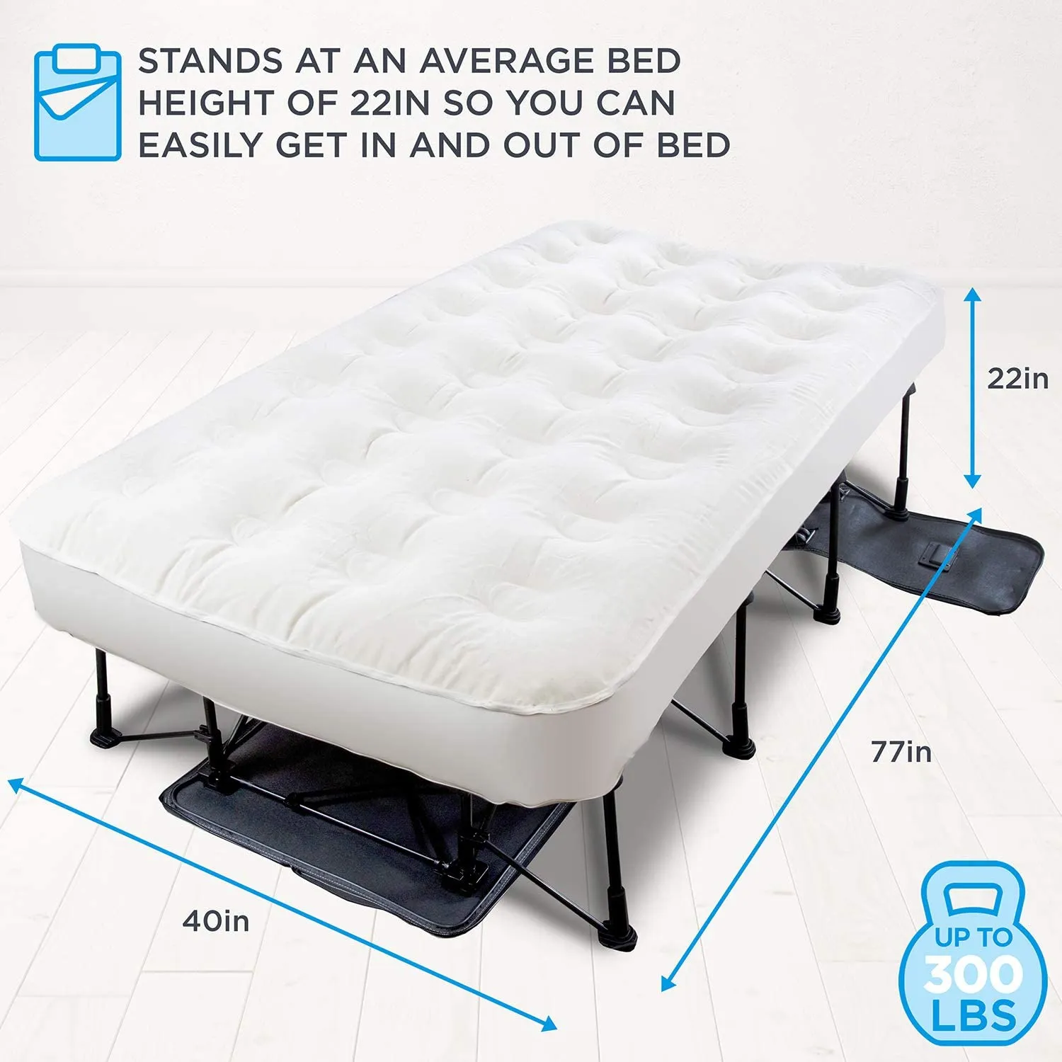 Ivation EZ-Bed Self Inflating Air Mattress, Full Size Air Mattress with Built In Pump & Case
