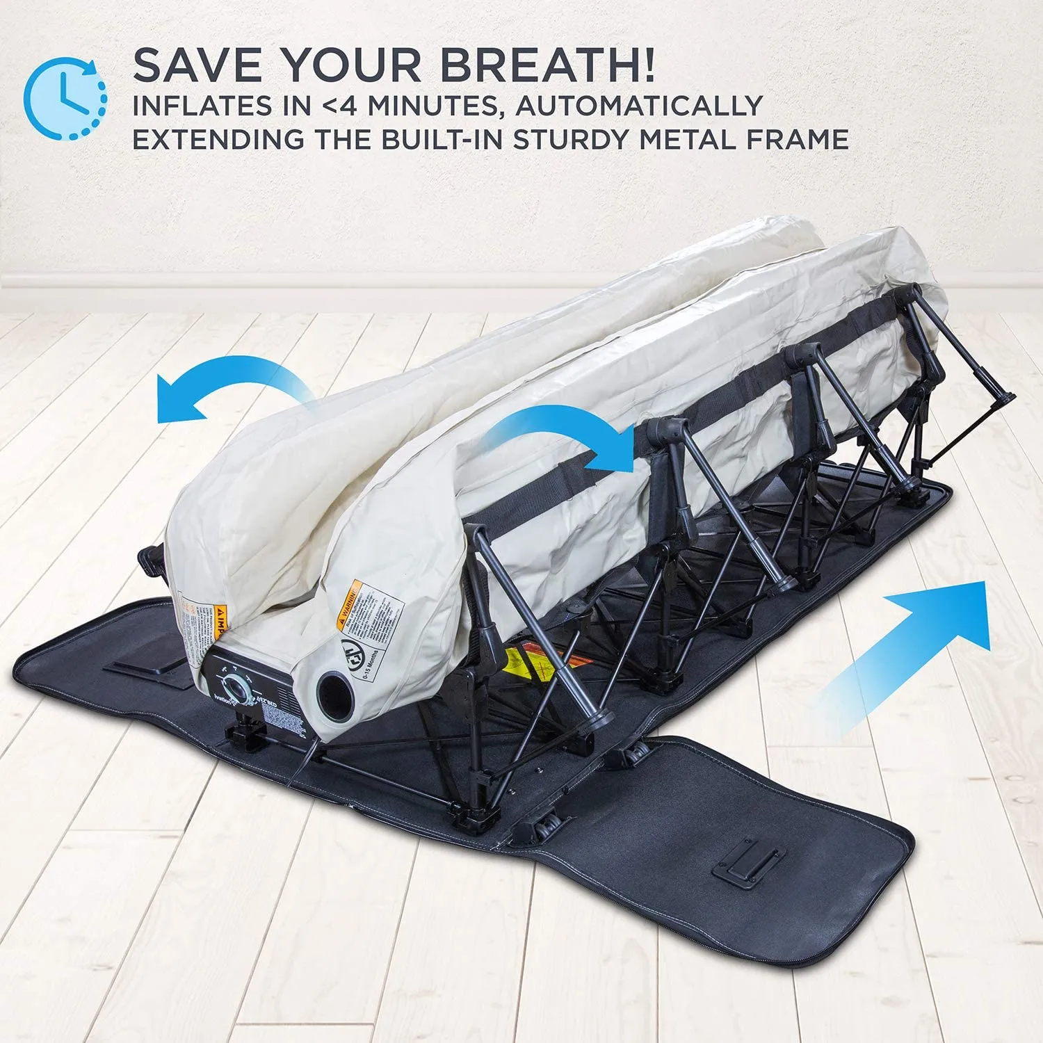 Ivation EZ-Bed Self Inflating Air Mattress, Full Size Air Mattress with Built In Pump & Case