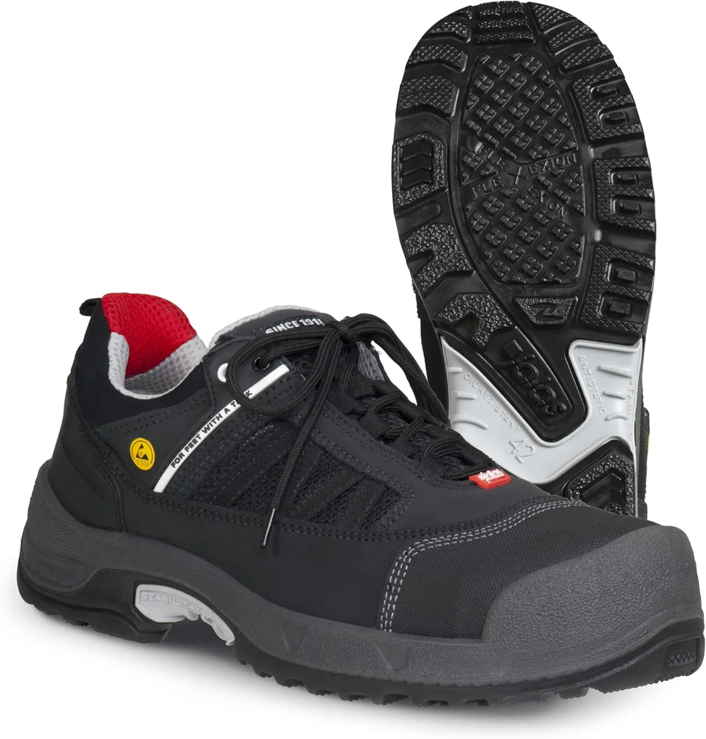 JALAS 3018 Zenit Safety Shoe - Ultralight Hi-Tech Scandinavian Style Work Shoes - Aluminum Steel Toe - Nail Protection - S3, SRC, ESD - ASTM Certification