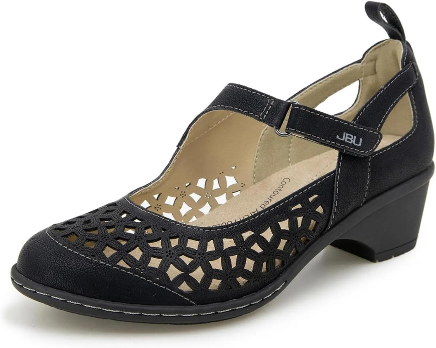 JBU Jolene Women's Comfort Casual Adjustable Ankle Strap Pump