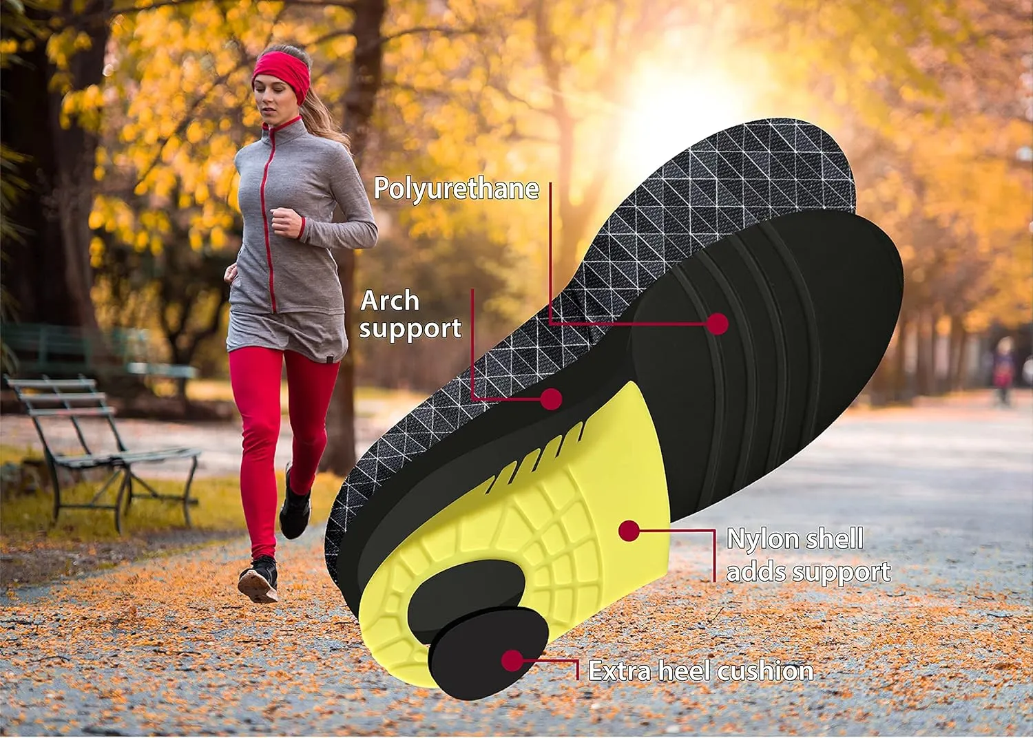 JobSite Power Tuff Anti-Fatigue Support Work Orthotic Insoles - Large
