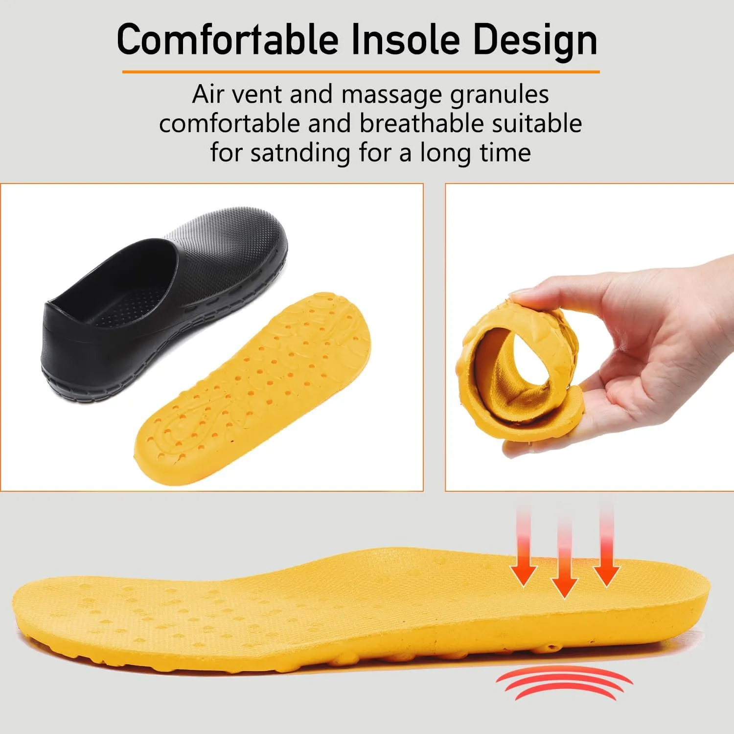 JSWEI Chef Shoes for Men - Professional Oil Water Resistant Nursing Chef Shoe，Non-Slip Safety Working Shoes for Kitchen Garden Bathroom Construction