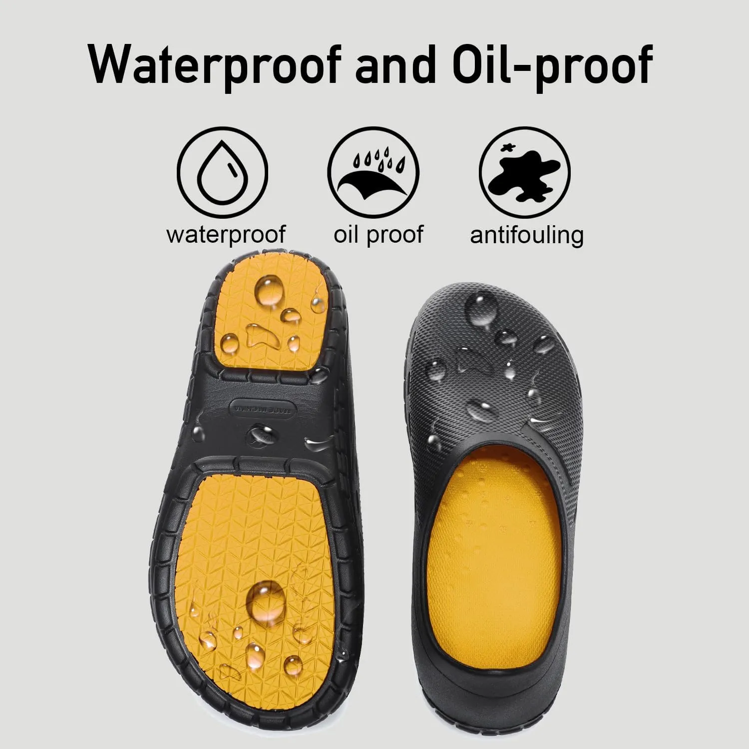 JSWEI Chef Shoes for Men - Professional Oil Water Resistant Nursing Chef Shoe，Non-Slip Safety Working Shoes for Kitchen Garden Bathroom Construction