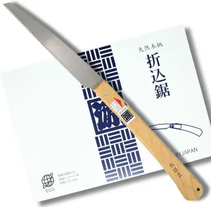 KAKUGEN JAPAN Natural wood handle folding saw Japan made lightweight knife-edge teeth