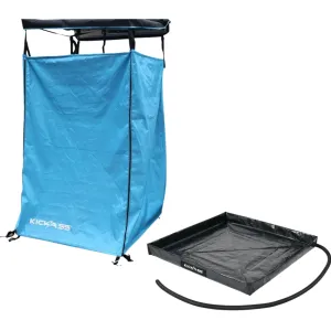 KickAss Blue Shower Tent and Shower Awning Base Bundle