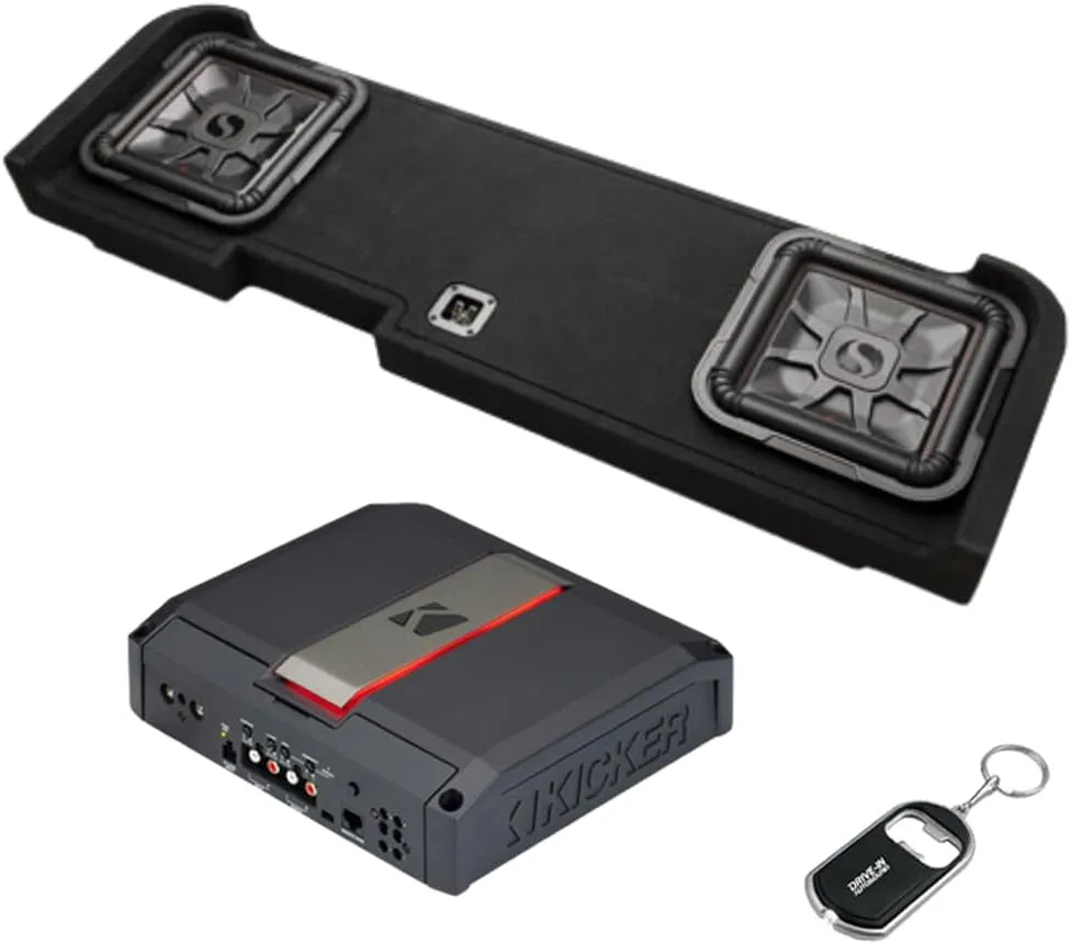 KICKER 51KGMDL7T122 Dual 12" L7T 2-Ohm Enclosure and 51LX8501 Mono Amplifier with 46CK4 Wiring Kit