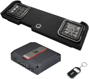 KICKER 51KGMDL7T122 Dual 12" L7T 2-Ohm Enclosure and 51LX8501 Mono Amplifier with 46CK4 Wiring Kit
